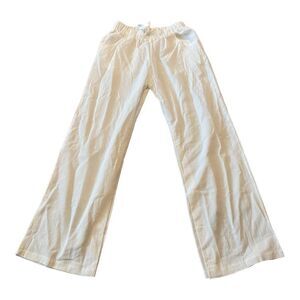 White 100% Cotton Pants Size L